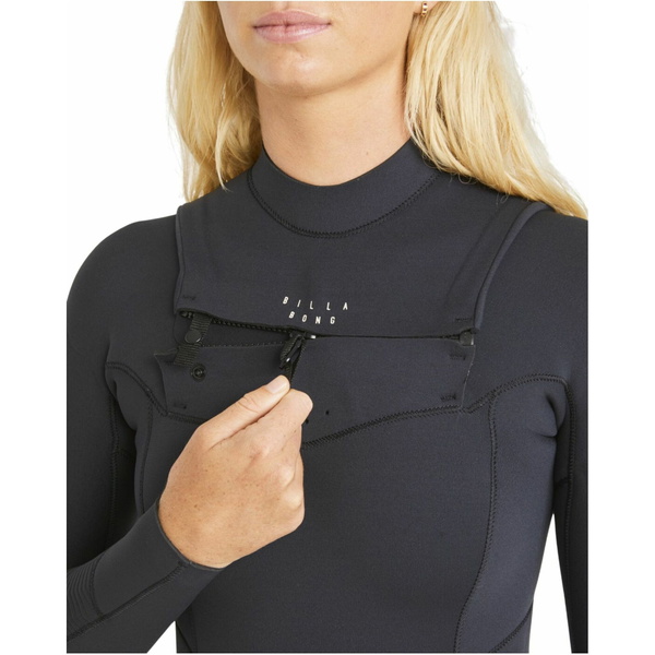 2024 Billabong Womens Salty Dayz 3/2mm Chest Zip Wetsuit ABJW100121 - Black